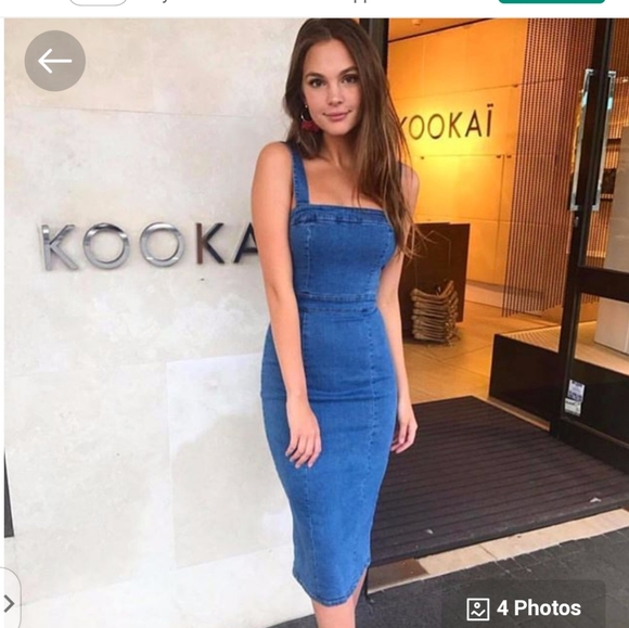 kookai white denim dress